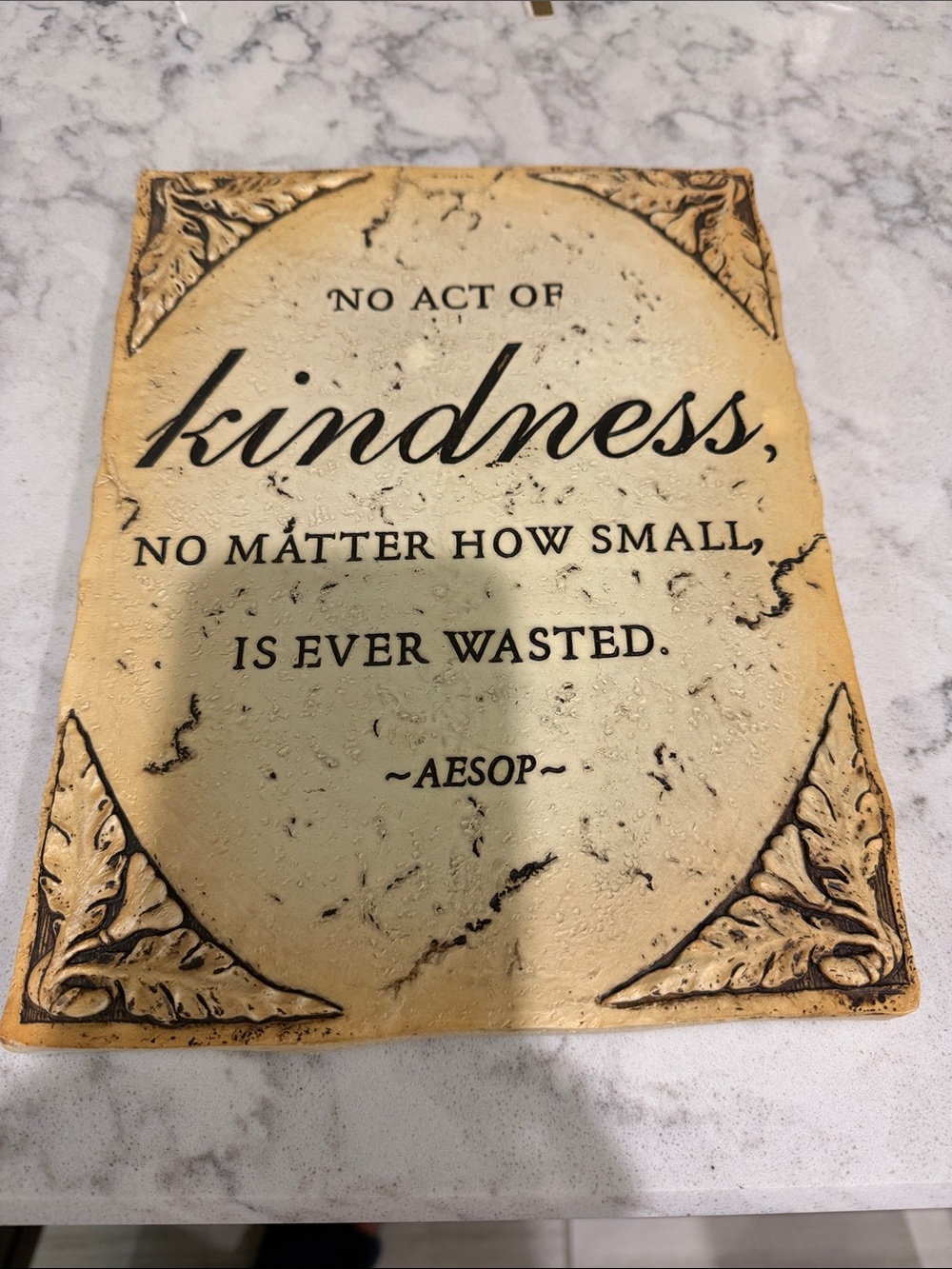 Source Unknown Gold and Black Inspirational Kindness Wall Plaque